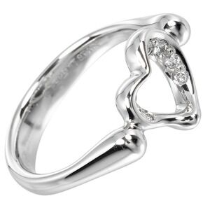 TIFFANY Silver Diamond Heart Ring